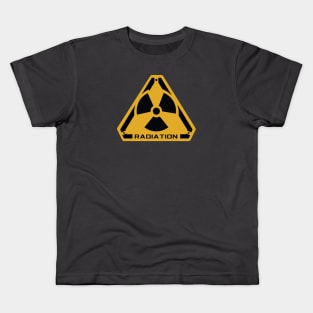 Radiation Radioactive Logo with Triangle Shape Background Kids T-Shirt